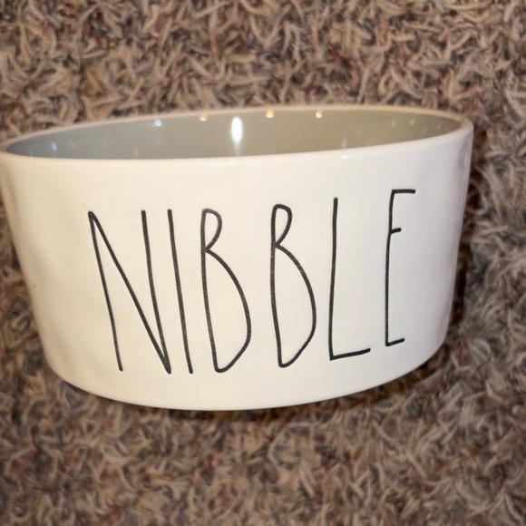 Rae Dunn Other - Rae Dunn White Ceramic 'NIBBLE' pet bowl